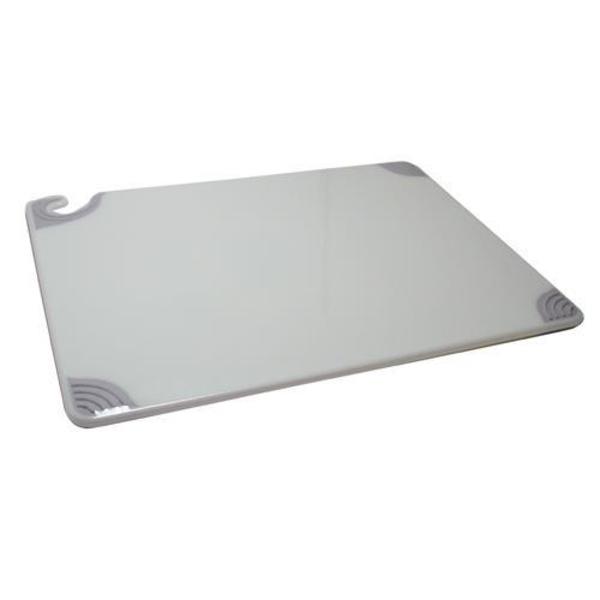 San Jamar 12 in x 18 in x 1/2 in White Saf-T-Grip® Cutting Board CBG121812WH